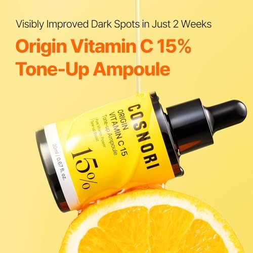 Origin Vitamin C 15% Tone-Up Ampoule | Beginner-Friendly Daily Serum with 15% Premium Pure Vitamin C, Dark Spot Care, Lightweight, Low-Irritation Formula for Sensitive Skin, Korean Skin care