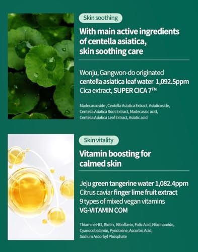Cica X Vita Daily Pure Mask, 30 Sheets (11.8 fl oz / 350 ml) — Vegan, Hypoallergenic, Weakly Acid, Moisturizing Korean Skin Care
