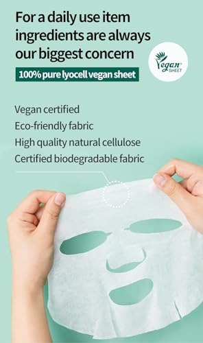 Cica X Vita Daily Pure Mask, 30 Sheets (11.8 fl oz / 350 ml) — Vegan, Hypoallergenic, Weakly Acid, Moisturizing Korean Skin Care